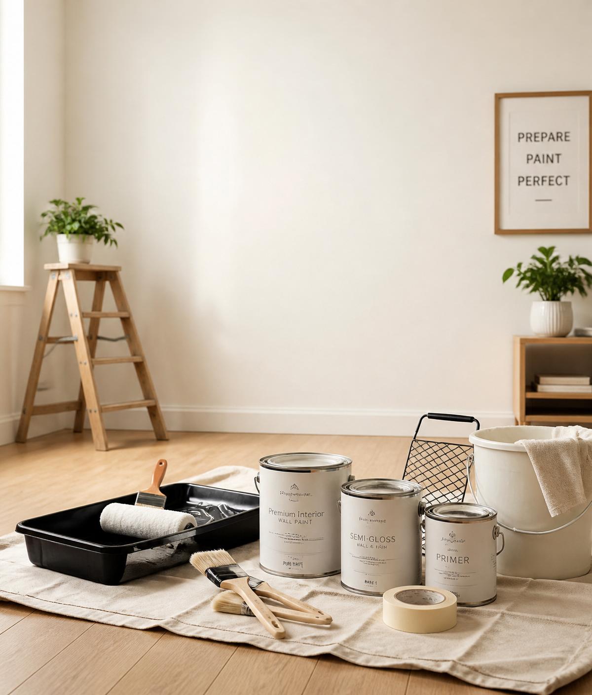 Matériel de peinture professionnel dans un espace intérieur